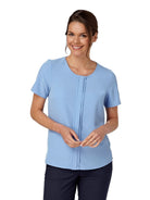 Poppy Ladies Round Neck Blouse Blouses Vortex Designs Sky Blue 6