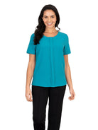 Poppy Ladies Round Neck Blouse Blouses Vortex Designs Jade 6