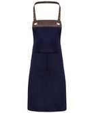 PR123: Espresso Bib Apron Aprons Premier Navy/Brown