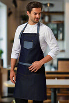 PR127: Contrast Denim Bib Apron Aprons Premier