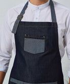 PR127: Contrast Denim Bib Apron Aprons Premier