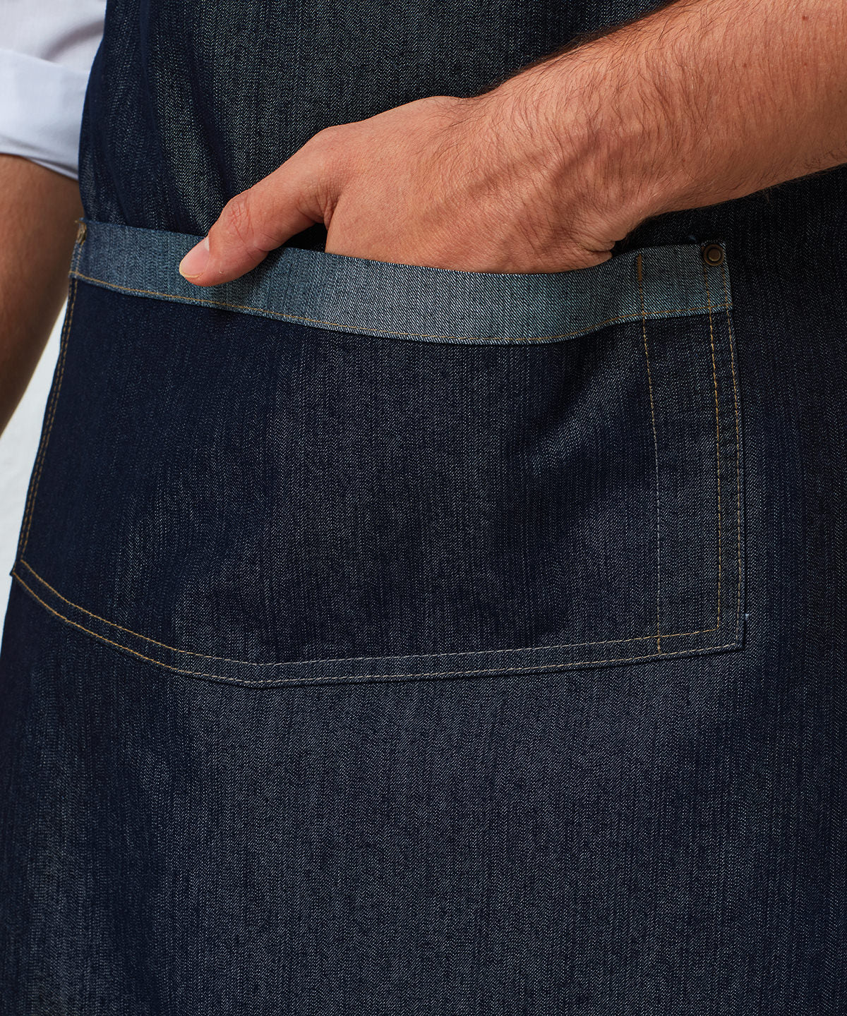 PR127: Contrast Denim Bib Apron Aprons Premier