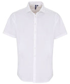 PR246: Mens Short Sleeve Poplin Shirt Mens Short Sleeve Shirts Premier White XS