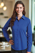 PR300: Ladies Long Sleeve Poplin Shirt Womens Long Sleeve Shirts Premier Royal 6