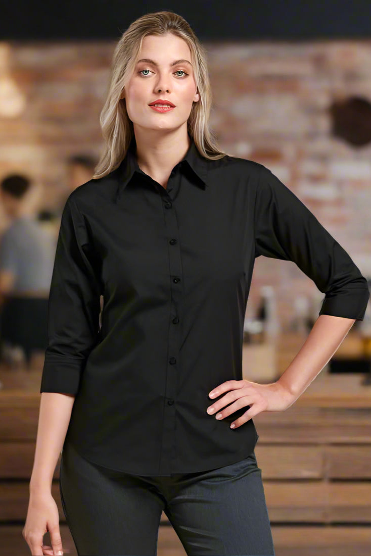 PR305 - 3/4 Sleeve Poplin Shirt - The Staff Uniform Company