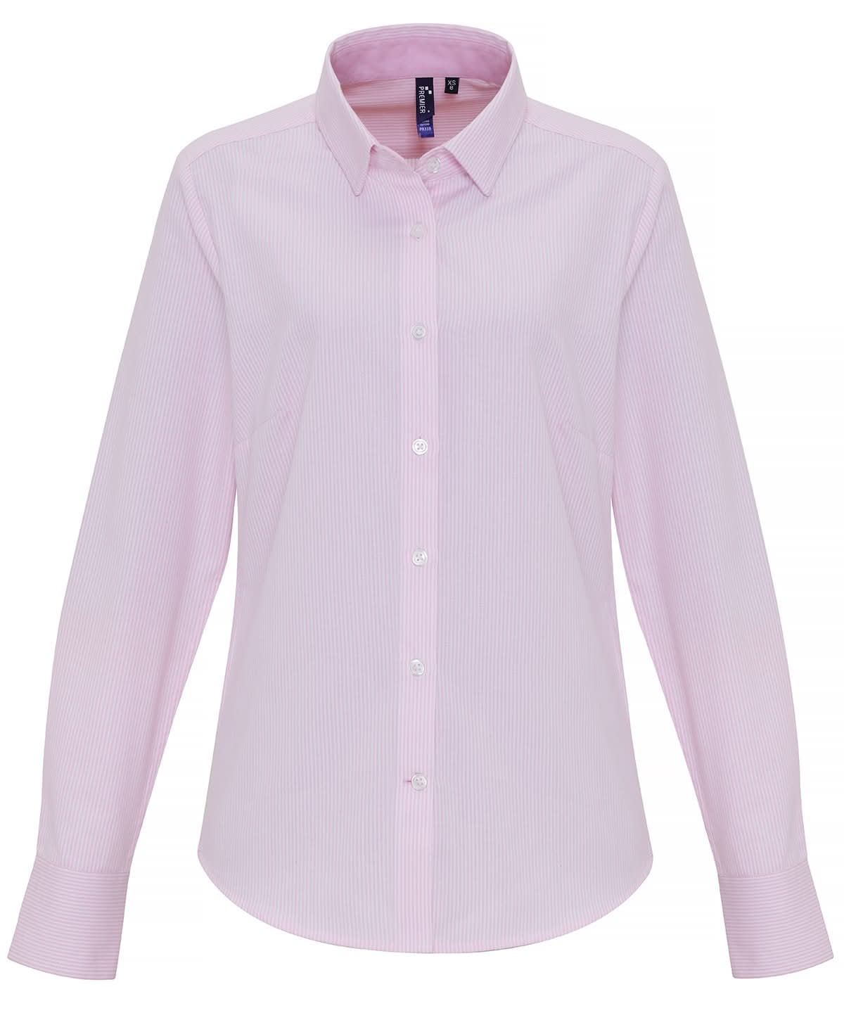 PR338: Ladies Oxford Stripe Shirt Womens Long Sleeve Shirts Premier