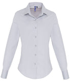 PR344 - Womens Stretch Fit Long Sleeve Cotton Poplin Shirt - The Staff Uniform Company