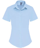 PR346 - Womens Stretch Fit Short Sleeve Cotton Poplin Shirt - The Staff Uniform Company