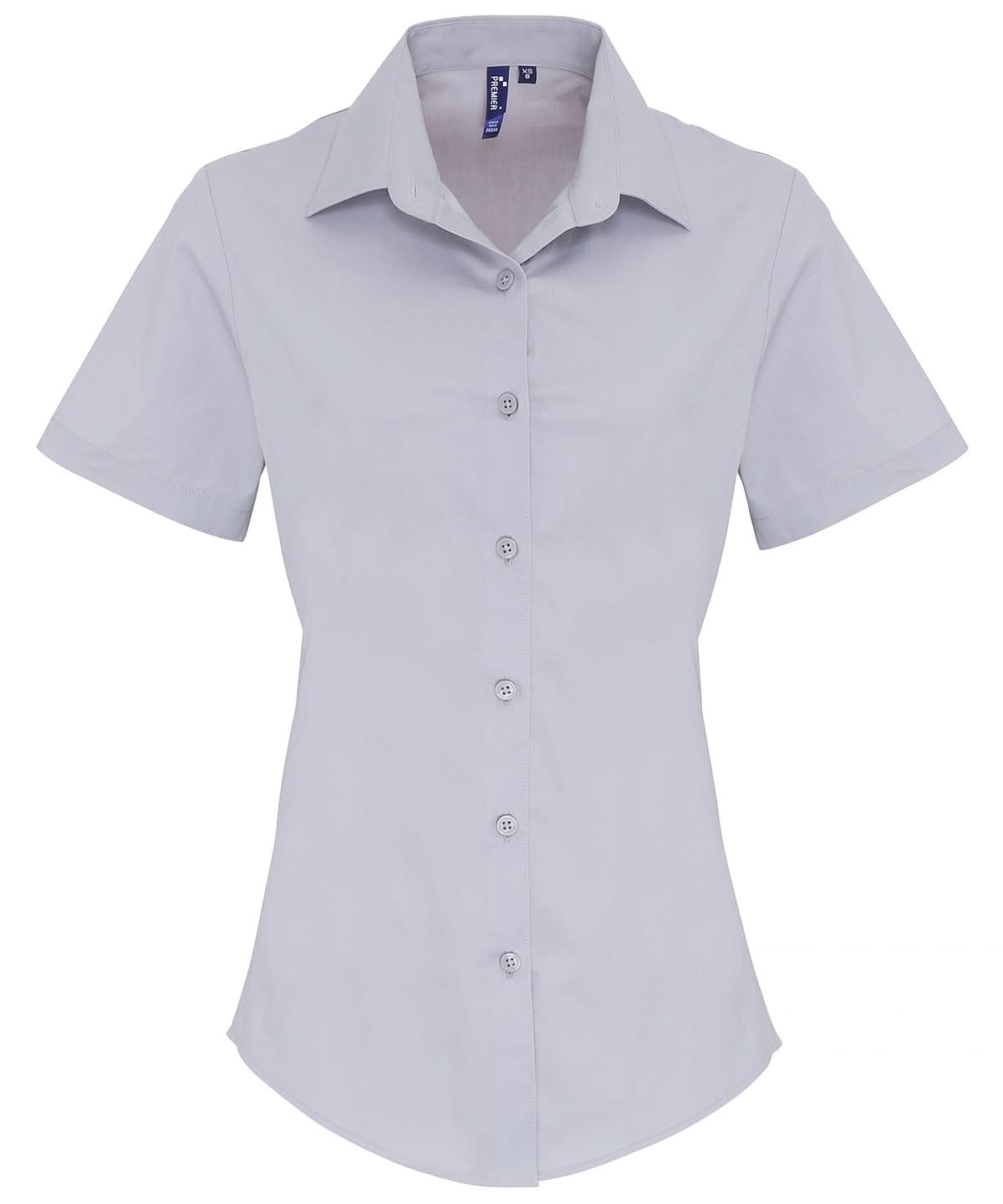 PR346 - Womens Stretch Fit Short Sleeve Cotton Poplin Shirt - The Staff Uniform Company