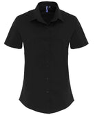 PR346 - Womens Stretch Fit Short Sleeve Cotton Poplin Shirt - The Staff Uniform Company