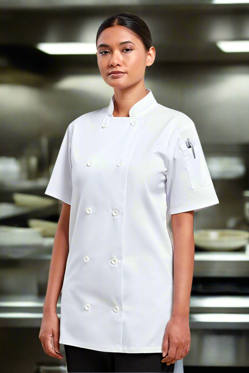 PR670: Ladies Short Sleeve Chefs Jacket Chefs Jacket Premier White XS