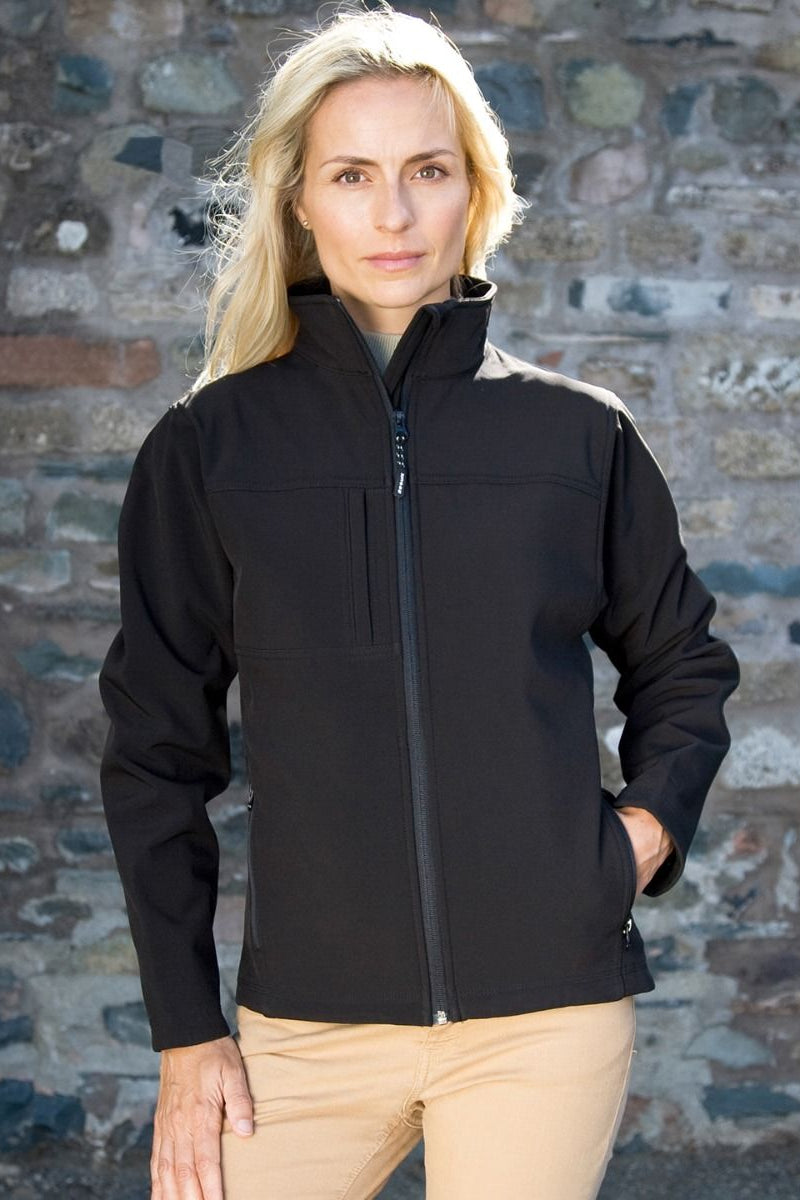 R121F: Womens Classic Soft-shell Jacket Womens Softshell Jackets Result Black S