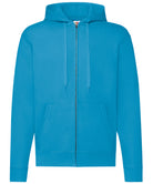 SS222: Classic 80/20 Hooded Sweatshirt Jacket Mens Hoodies Fruit of the Loom Azure Blue S