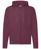 SS222: Classic 80/20 Hooded Sweatshirt Jacket Mens Hoodies Fruit of the Loom Burgundy S