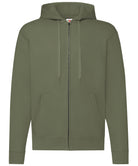 SS222: Classic 80/20 Hooded Sweatshirt Jacket Mens Hoodies Fruit of the Loom Classic Olive S