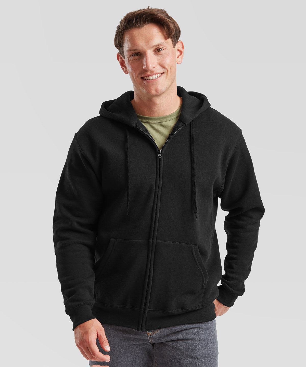 SS222: Classic 80/20 Hooded Sweatshirt Jacket Mens Hoodies Fruit of the Loom