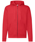 SS222: Classic 80/20 Hooded Sweatshirt Jacket Mens Hoodies Fruit of the Loom Red S