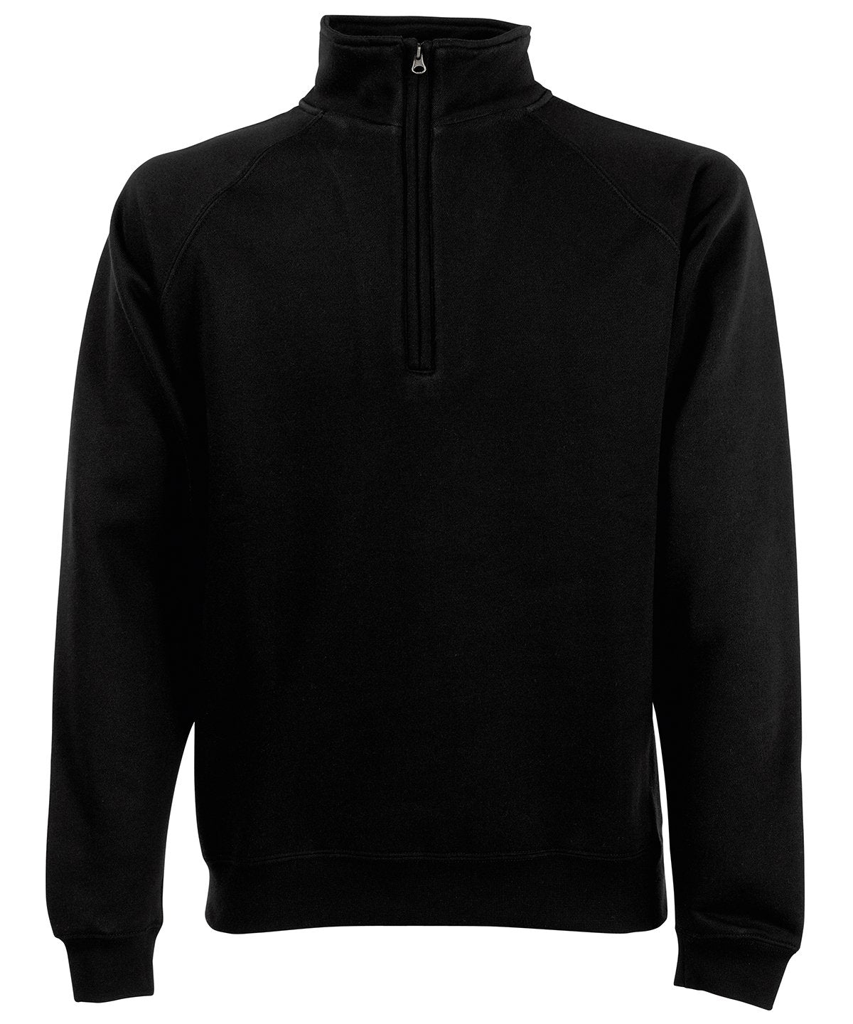 SS230: Classis 80/20 Zip Neck Sweatshirt Mens Sweatshirts Fruit of the Loom Black S