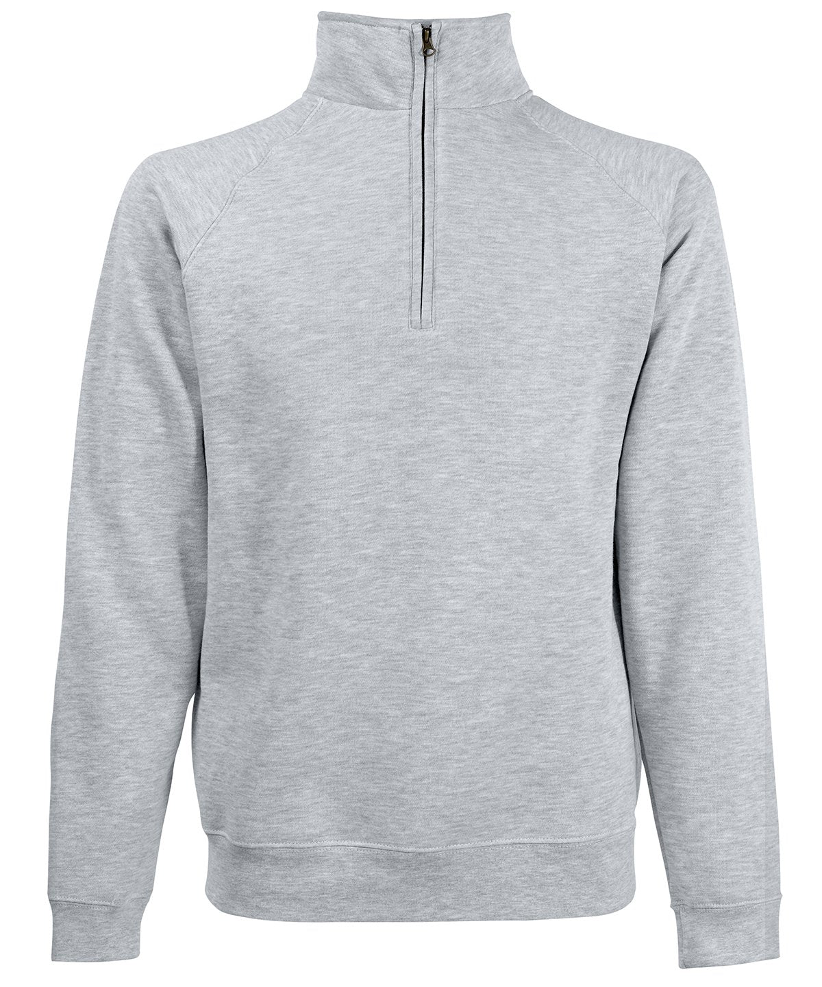 SS230: Classis 80/20 Zip Neck Sweatshirt Mens Sweatshirts Fruit of the Loom Heather Grey S