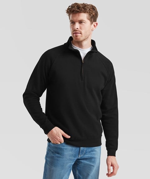 SS230: Classis 80/20 Zip Neck Sweatshirt Mens Sweatshirts Fruit of the Loom