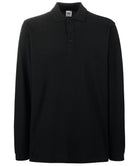 SS258: Premium Long Sleeve Polo Mens Polos Fruit of the Loom Black S