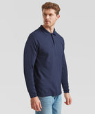 SS258: Premium Long Sleeve Polo Mens Polos Fruit of the Loom