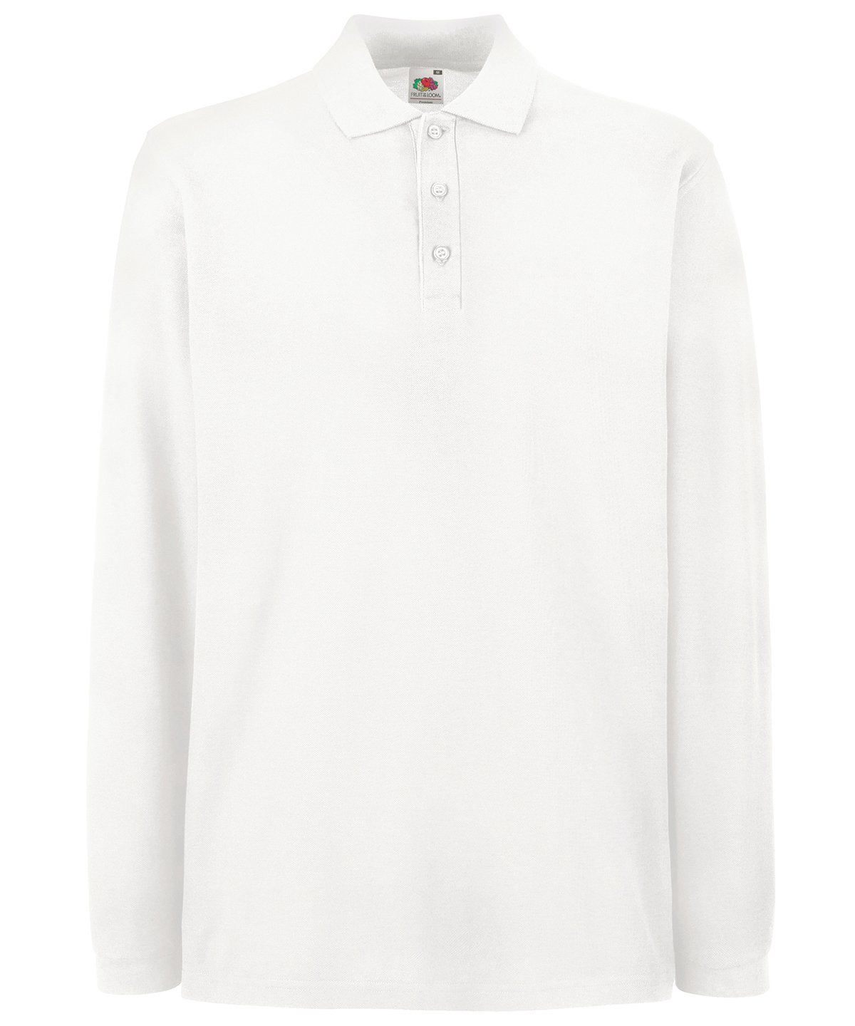 SS258: Premium Long Sleeve Polo Mens Polos Fruit of the Loom White S