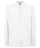 SS258: Premium Long Sleeve Polo Mens Polos Fruit of the Loom White S