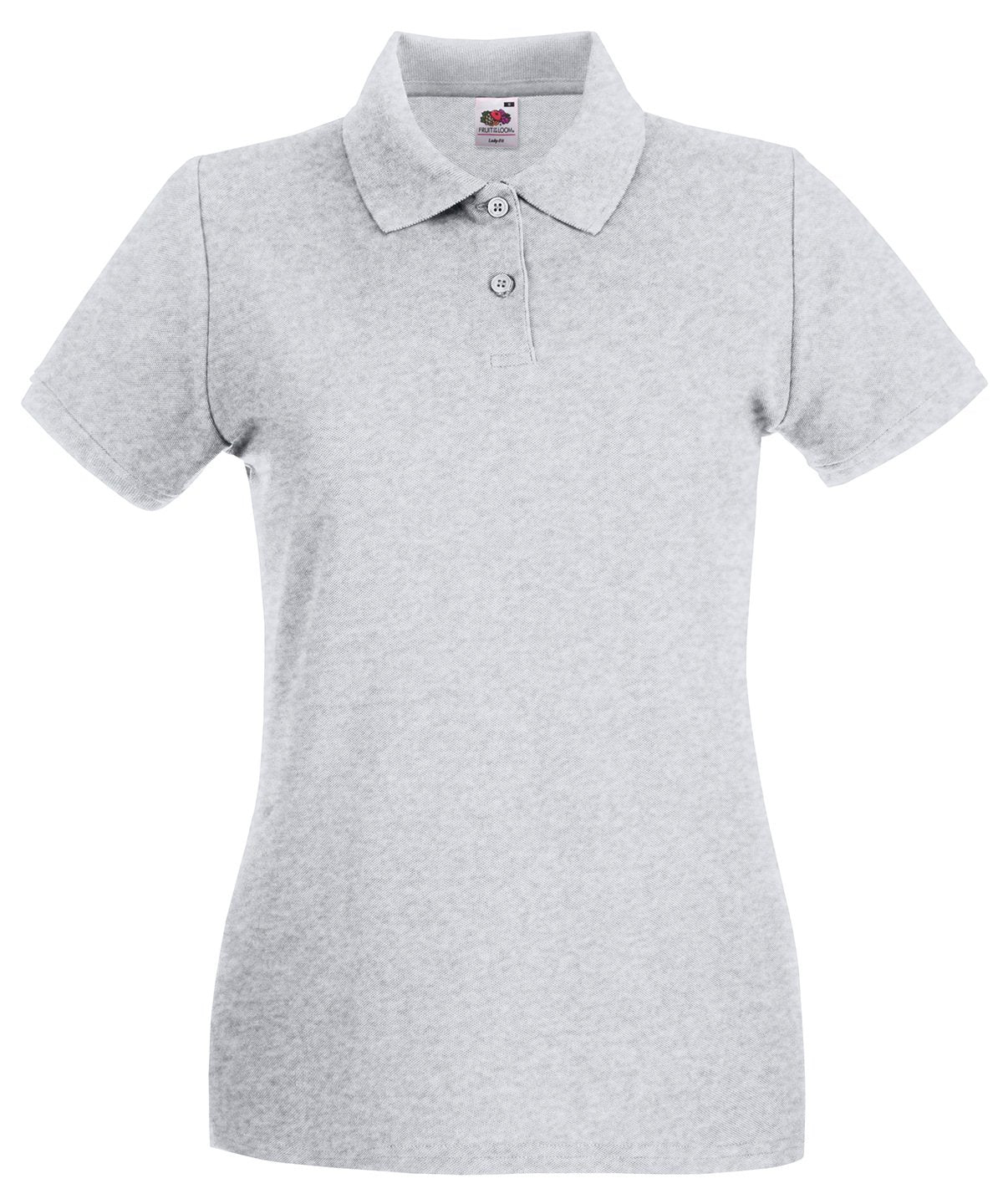 SS505: Ladies Premium Polo Shirt Womens Polos Fruit of the Loom Heather Grey XS