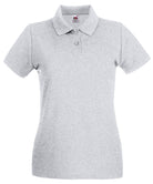 SS505: Ladies Premium Polo Shirt Womens Polos Fruit of the Loom Heather Grey XS