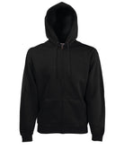 SS822: Premium 70/30 Hooded Sweatshirt Jacket Mens Hoodies Fruit of the Loom Black S