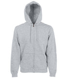 SS822: Premium 70/30 Hooded Sweatshirt Jacket Mens Hoodies Fruit of the Loom Heather Grey S