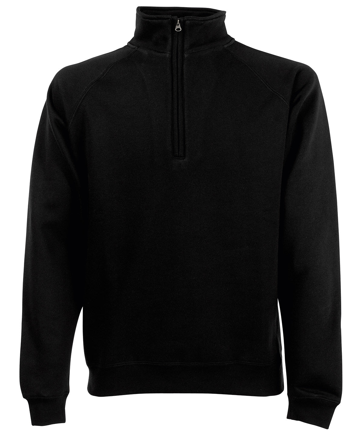 SS830: Premium 70/30 Zip Neck Sweatshirt Mens Sweatshirts Fruit of the Loom Black S