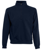 SS830: Premium 70/30 Zip Neck Sweatshirt Mens Sweatshirts Fruit of the Loom Deep Navy S