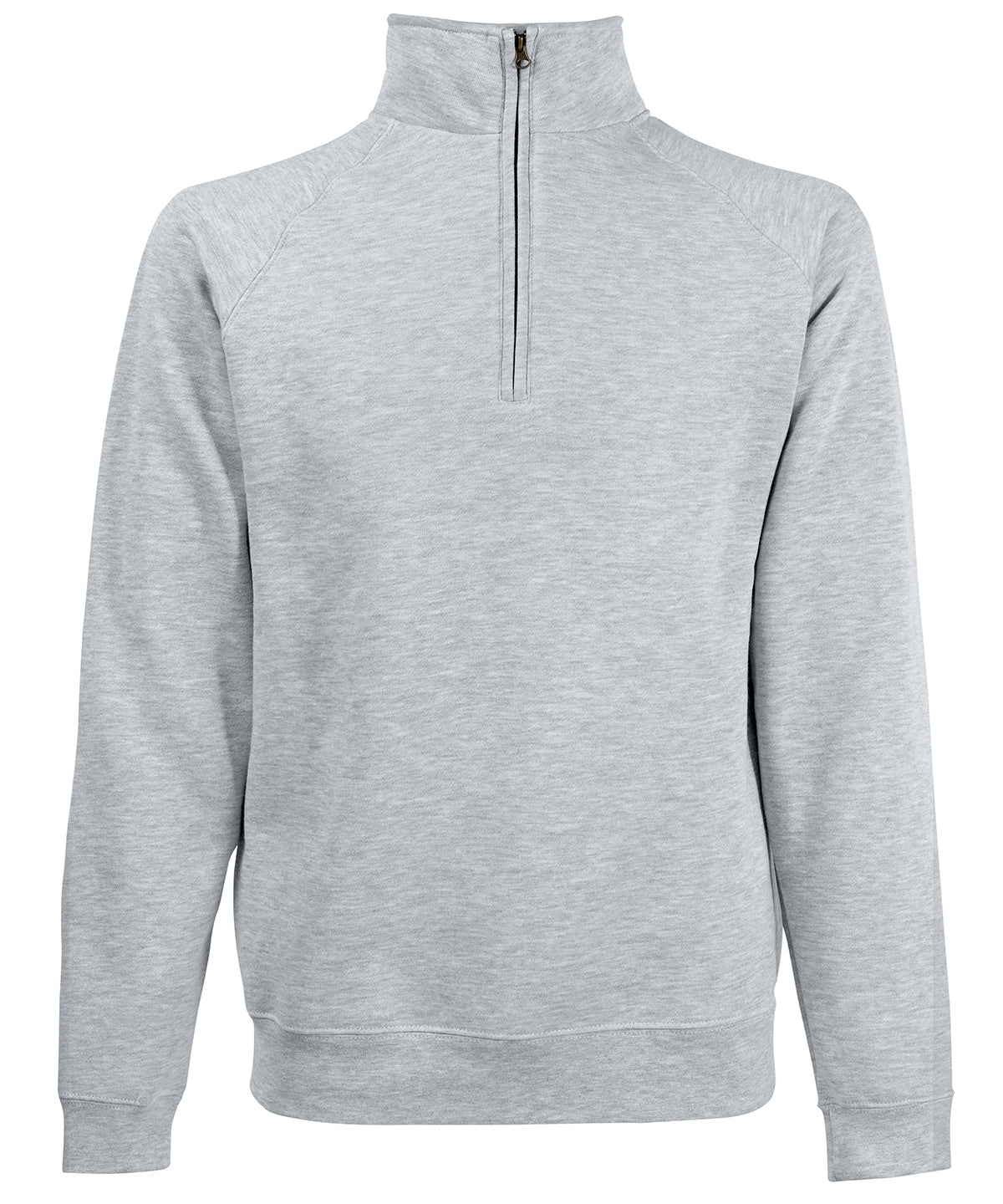 SS830: Premium 70/30 Zip Neck Sweatshirt Mens Sweatshirts Fruit of the Loom Heather Grey S