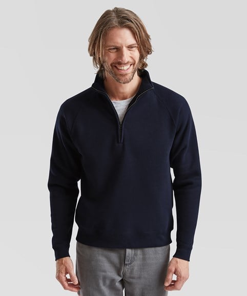 SS830: Premium 70/30 Zip Neck Sweatshirt Mens Sweatshirts Fruit of the Loom