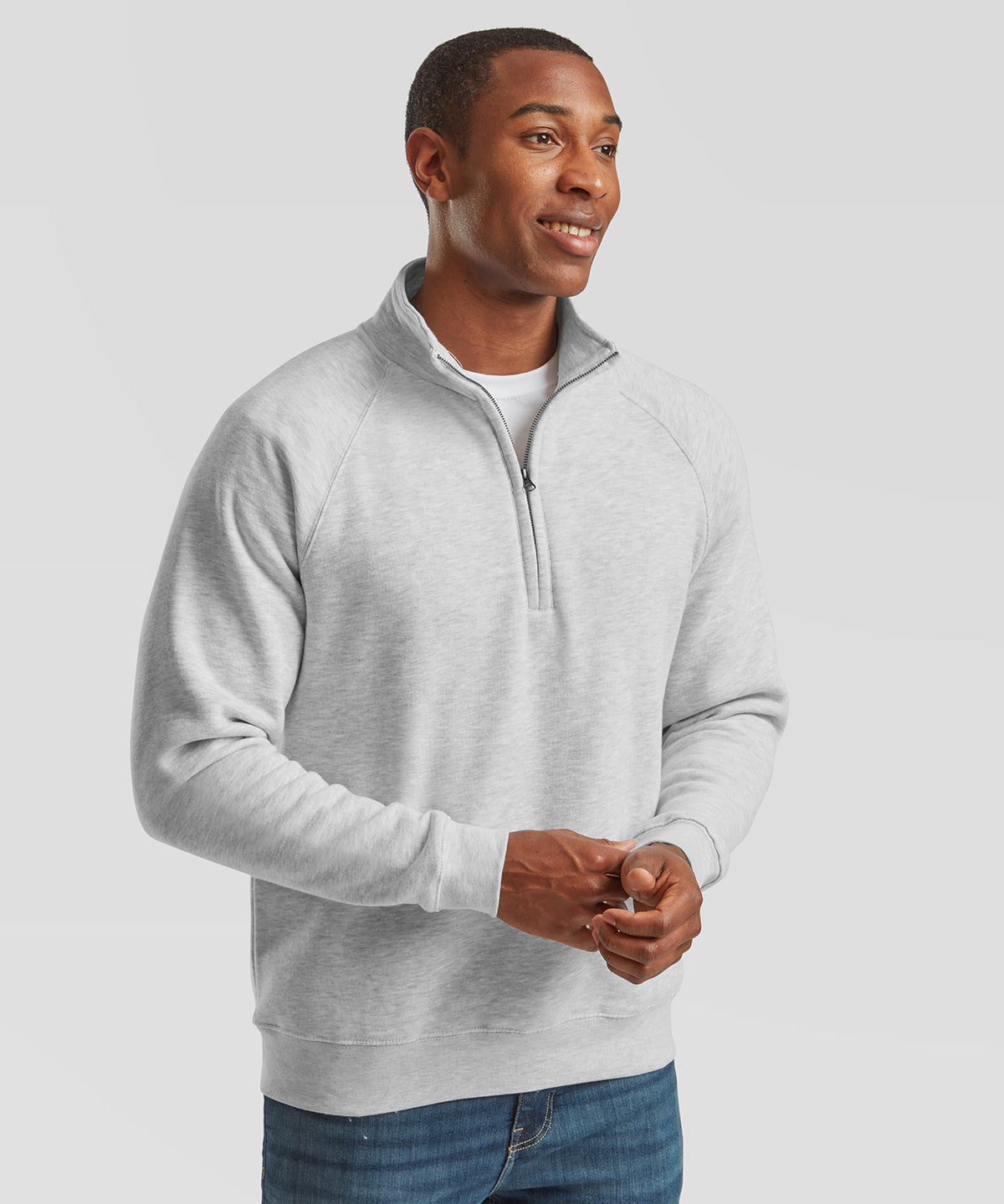 SS830: Premium 70/30 Zip Neck Sweatshirt Mens Sweatshirts Fruit of the Loom