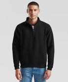 SS830: Premium 70/30 Zip Neck Sweatshirt Mens Sweatshirts Fruit of the Loom