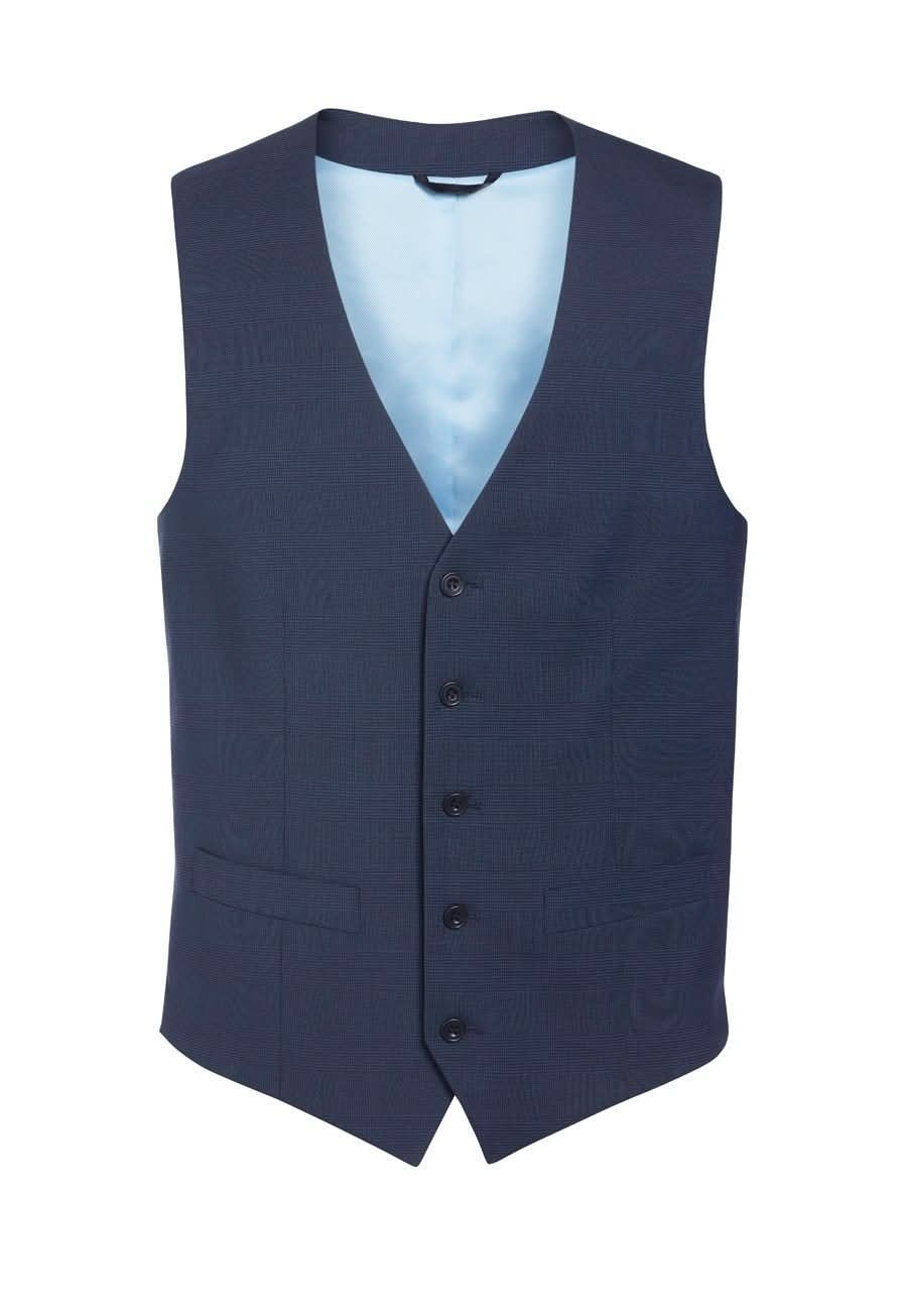 Busso Signature Men's Waistcoat Mens Waistcoat Brook Taverner Navy Check 34"