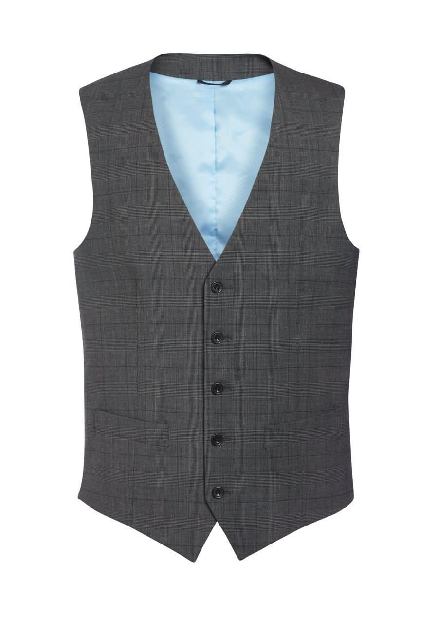 Busso Signature Men's Waistcoat Mens Waistcoat Brook Taverner Grey Check 34"