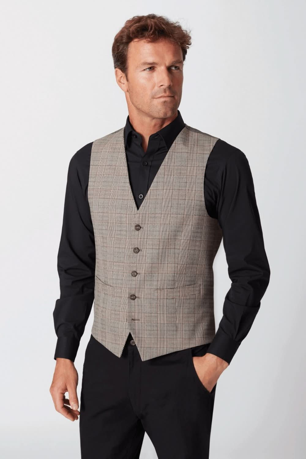 1726 - Emilio Check Waistcoat - The Staff Uniform Company