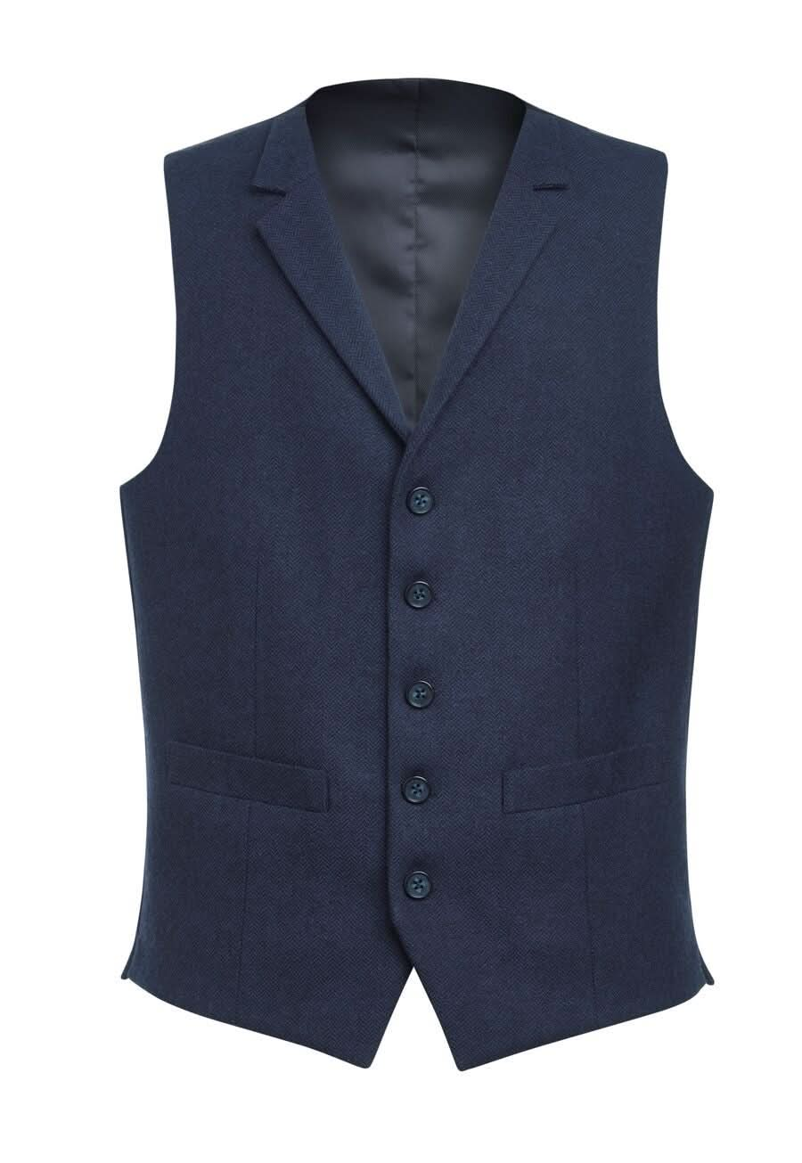 Rockwood Mens Waistcoat Mens Waistcoat Brook Taverner Navy Herringbone S