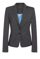 Calvi Signature Ladies Slim Fit Jacket Ladies Suit Jacket Brook Taverner Grey Check 6 Short