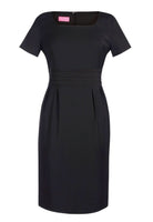 Bordeaux Ladies Curved Neck Dress Dresses Brook Taverner Black 6 Regular