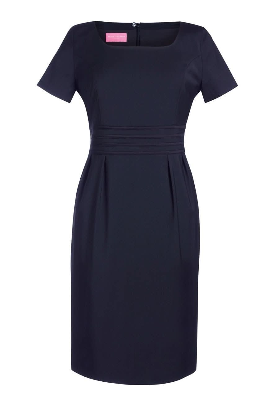 Bordeaux Ladies Curved Neck Dress Dresses Brook Taverner Navy 6 Regular