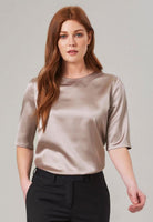 Ravenna Ladies Satin Blouse Blouses Brook Taverner Taupe 6