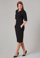 Celeste Jersey Stretch Notch Neck Dress Dresses Brook Taverner