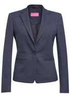 Alegra Ladies Slim Fit Suit Jacket Ladies Suit Trouser Brook Taverner Navy Check 6 Regular