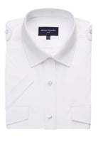 Olympus Mens Pilot Shirt Mens Short Sleeve Shirts Brook Taverner White 14.5"