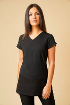 Celeste Ladies V-Neck Tunic Beauty Tunics La Beeby Black 6